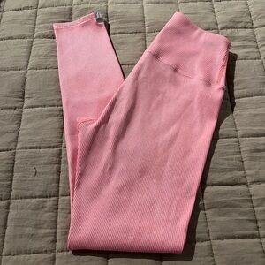 Pink Ribbed Leggings